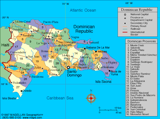 cities map of dominican republic